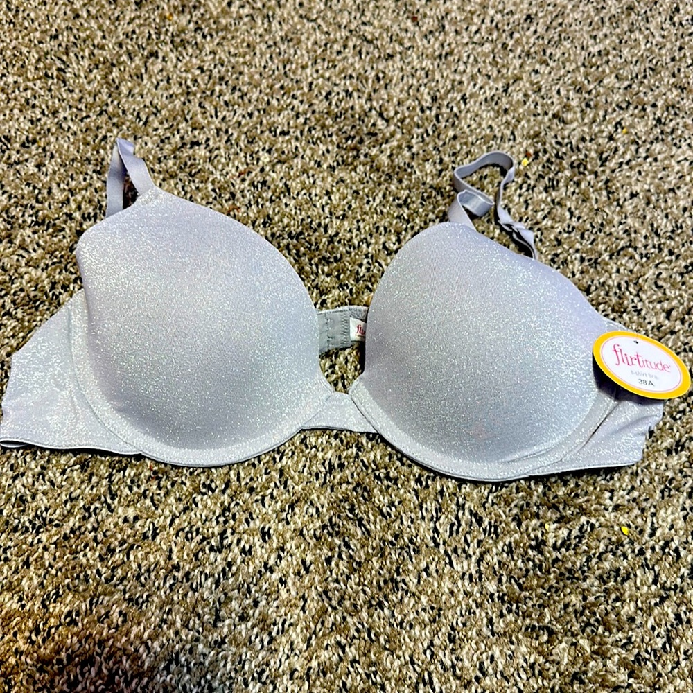 Sparkly silver T-shirt bra